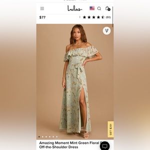 Lulus Off the Shoulder Maxi Dress